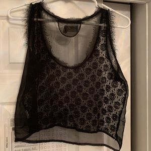 Vintage-style Lace Crop Top